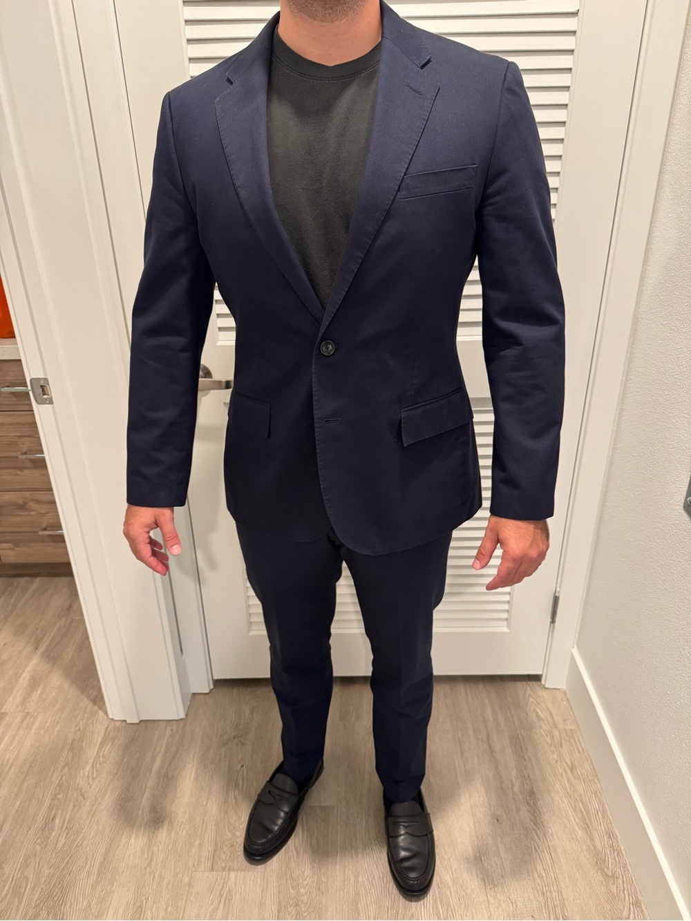 J.Crew Suit and Pants Ludlow 42S W32 30L Loro Piana Blue Peaked Lapel - Picture 2 of 10